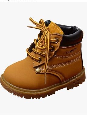 Kids Lace Up Tan Boots